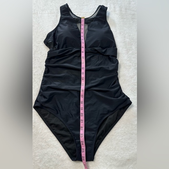 Temp Me Elegant Black One-Piece Swimsuit with Mesh Insert - Picture 9 of 15